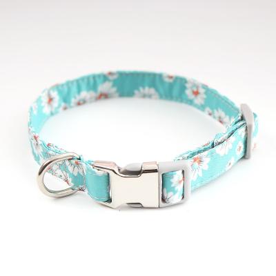 China Personalized Adjustable Heavy Duty Fashion Printed ID Lettering Available Dog Print Collar With Metal for sale