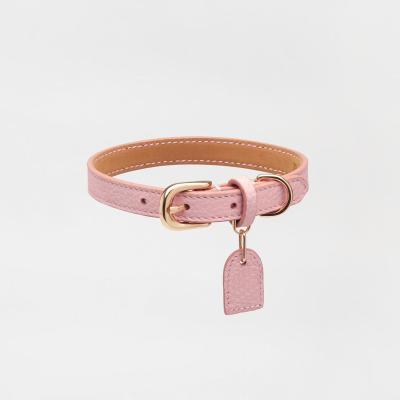 China OEM Personalized Custom Adjustable PU Leather Name Tag Personalize Comfort Padded Pets Dog Leads Leather Dog Collar for sale