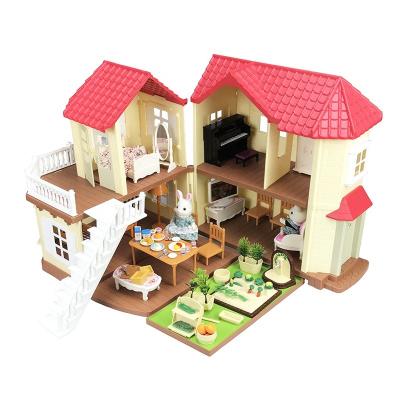 China Preschool kids play set simulation villa diy toys dollhouse accessories and furniture for kids play house villa gift box girl boy toy luxury set for sale