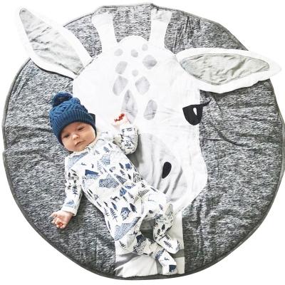 China Eco-Friendly Floor Playmats Mat Game Cotton Round Giraffe Nursery Blanket Baby Crawling Blanket for Kids Room Blanket Decoration Baby Blanket for sale