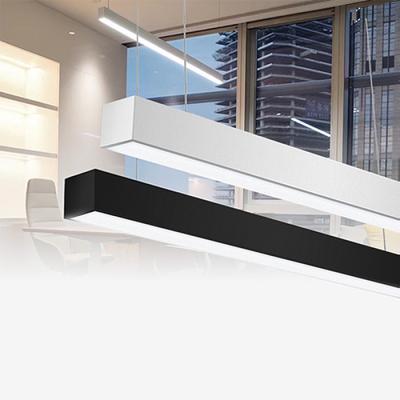 China High Efficiency Light Aluminum Desk Linear Lamp 28W Suspended 130lm/w Dali LED Linear Hanging Light Fixture for sale