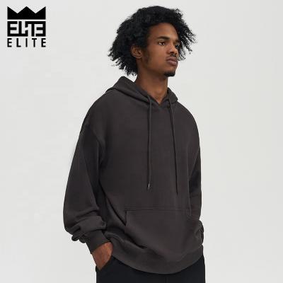 China Custom LOGO Hoodie Men's Sweatshirt ELITE 370G Cotton Anti-Wrinkle Plain Pullover Hoodie Oversized Hoodies Blank Base Sweatshirts for sale