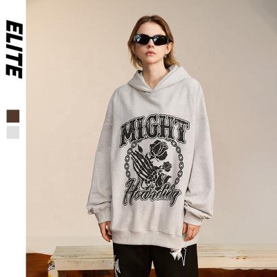 China Plain Trendy Custom Hoodies Pullover Mens Anti-Wrinkle ELITE Brand Hoodie Men's 100% Cotton 390Gsm Cotton Sweatshirts Oversized Hoodie for sale