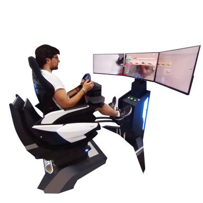 China Kids Racing Simulator 3 Screens All Aluminum Alloy Steering Wheel Arcade Game for sale