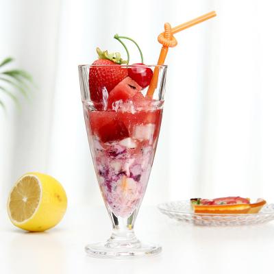 China High Quality Modern CustomGlass Dessert Ice Cream Cup Parfait Glass Bowl Ice Cream Cup Decor With Foot for sale