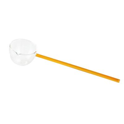 China Long Teaspoon Handle Breakfast Ice Cream Spoon Dessert Stored Clear Glass Teaspoon for sale