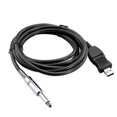 China Electric Guitar USB To Computer Guitar Cable USB To 6.35 Guitar Cable for sale