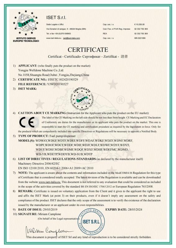 CE - Wenzhou Huiyang Energy Technology Co., Ltd.