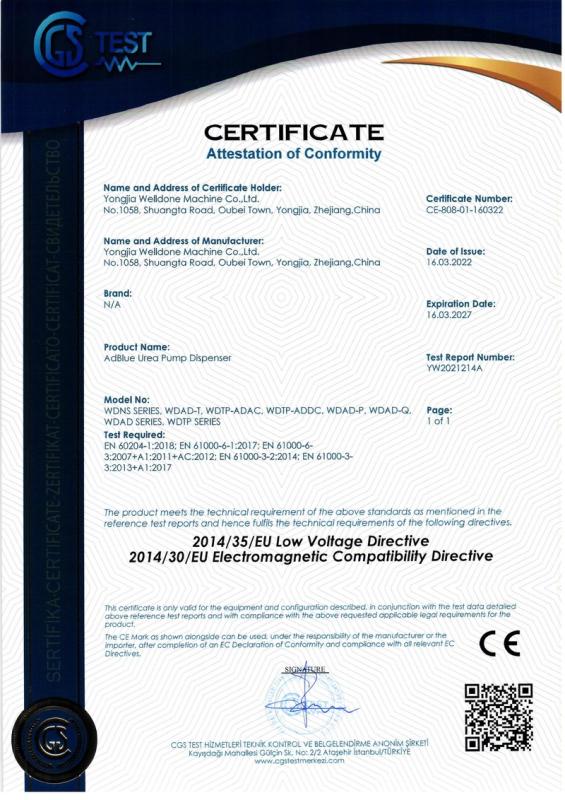 CE - Wenzhou Huiyang Energy Technology Co., Ltd.