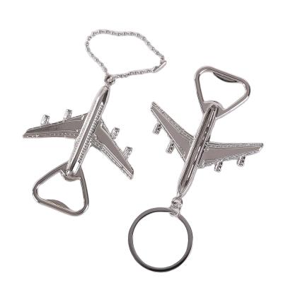 China Creative Creative Ring Chains Metal Beer Bottle Pendant Opener Bag Key Chain Design Aircraft Key Chain for sale