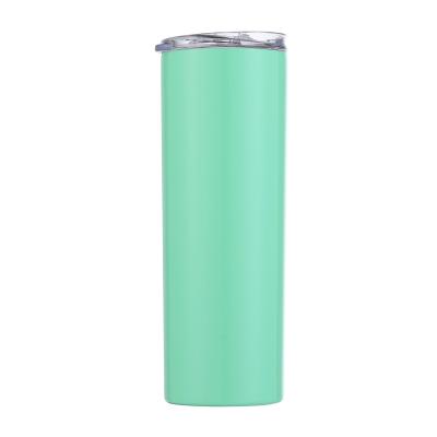 China Business 20oz Stainless Steel Skinny Tumbler With Lid Straw Skinny Cup Wine Tumblers Double Mugs Vacuum Insulated Wall Water Cup Bottle for sale