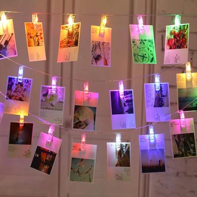 China Unique LED Card Photo Clip Holder String Battery Operated Household Light Decoration Christmas Supply for Christmas for sale