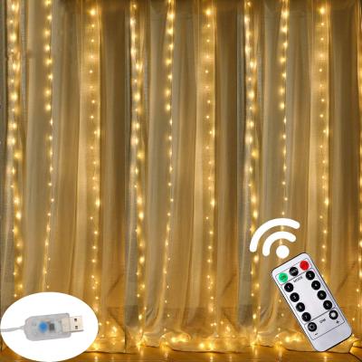 China / 3M LED USB Power Curtain Wedding Home Decor Christmas Fairy Lights Garland Lights LED String Lights Party Remote Control Garden for sale