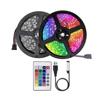 China Flexible Luces Lamps Night 3key Ribbon DC 5V Controller RGB Tiras LED Decorative Strip Lights USB LANDSCAPE TV Holiday Flexible Tape Strip Lights for sale