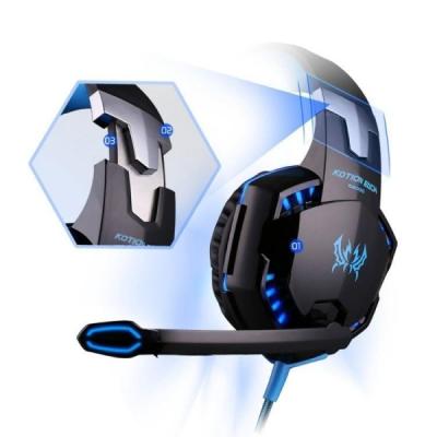 China Headphone Gamer Gaming Headset G2000 Ear Headphone with Mic Stereo Bass LED Light for PC Game for sale