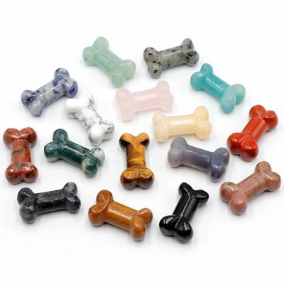 China New China Cute Natural Bones 20*35mm Hand Carving Healing Crystal Stone Crafts Ornament For Gifts for sale