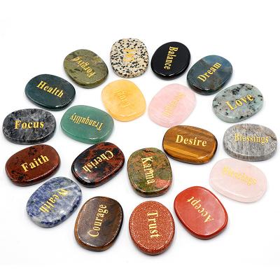 China China Newcomer Customizable Engraved Worry Inspirational Stones Carving Crystal Crafts for sale