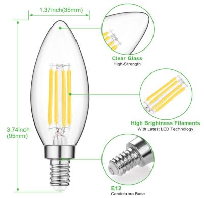 China In door  New E12 Filament Incandescent Led Lamp High Quality 120V 220V Table Lamps With Filament Bulbs for sale