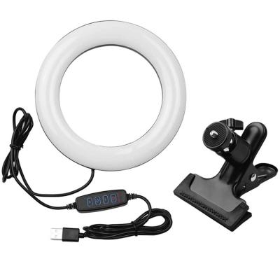 China Mini 2022 New Wholesales Ring Light 3 Colors 6.0inch Selfie Ring Lamp For Desktop Computer Ring Light for sale