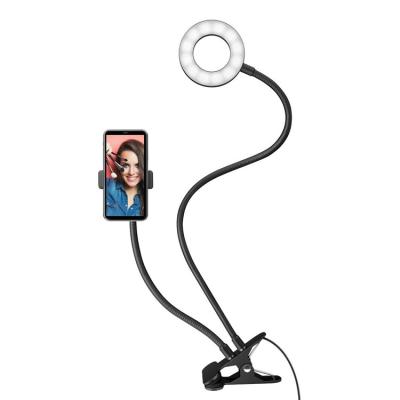 China Mini Live Stream Fill Light 2 in 1 Desk Stand Dimmable LED Table Ring Light for tiktok youtobe for sale