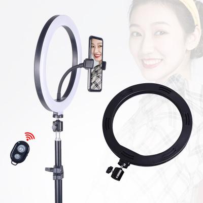 China Mini Selfie Ring Light 10inch LED circle desktop stand ring lamp for live stream tik tok for sale