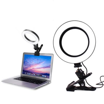 China 2022 Mini Christmas Video Gift Mini Lamp Led Ring Light With Clip USB Plug for sale