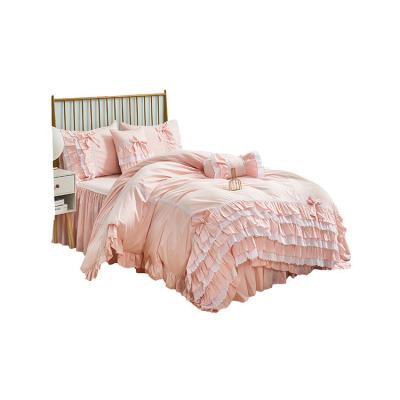 China Nondisposable with cheap price cheap home bed skirt set 4 pcs cotton bedding set for sale