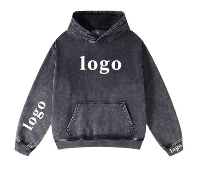 China Anti-wrinkle OEM 450GSM High Quality Custom men hoodies no string oversized pullover french terry cotton acid wash unisex vintage hoodie for sale