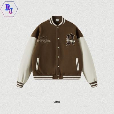 China Anti-wrinkle OEM Manufacturer High Quality Chenille Embroidery Men College Leather Sleeves Custom Baseball Bomber Letterman Varsity Jacket for sale