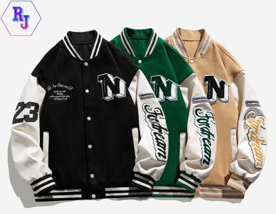 China Anti-wrinkle High Quality Custom Print Embroidered Varsity Jackets Unisex Baseball Varsity American Letterman Jacket Oversized Jacket for sale