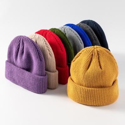 China COMMON Oem Logo luxury cuffed knitted thick beanies gorros hat men's women's unisex blank Warm Hat Skull Knitted Sports Ski Beanie for sale