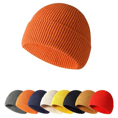 China COMMON Wholesale High Quality Seamless Warm Winter Hat For Man and Woman Classic Acrylic Blank Custom Logo Thick Heavy Knit Cuff Beanie for sale