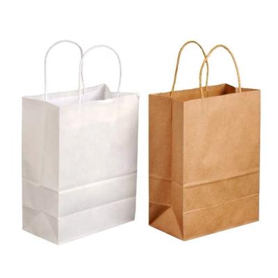 China Wholesale Good Quality Reusable Catering Kraft Paper Bag Recycled Brown White Paper Bag In Stock for sale