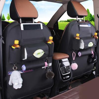 China PU Leather PU Leather Trim Car Back Seat Organizer Travel Accessories Premium Back Seat Protector For Universal Cars for sale