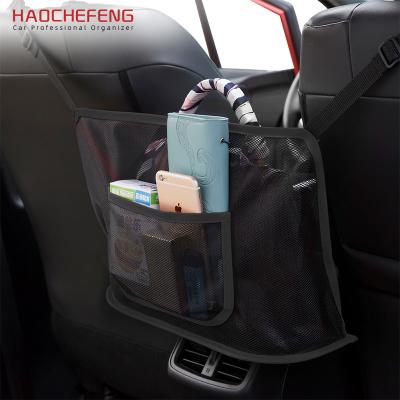 China Universal Car Storage HAOCHEFENG Large Capacity Purse Pouch Travel Backseat Organizer PU Leather Car Handbag Holder Car Decoration New for sale