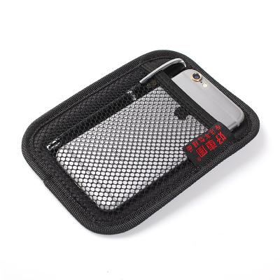 China Car Inside Mini Car Back Seat Phone Holder Mesh Net Pockets Organizer Automotive Automotive String Bag With Sticker for sale