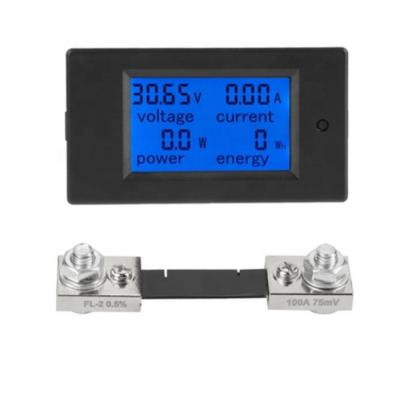 China DC 6.5-100V 0-100A LCD Display Digital Power Current-Voltage Meter With 100A Current Shunt 84.6 x 44.6mm for sale