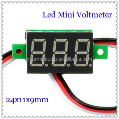 China 2014 Bestselling Car Supper-Mini Digital Display DC Voltmeter Blue / Panel Meter 0-100VDC 3 Leads for sale