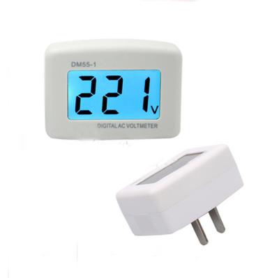 China ABS Flat USA Wall Plug In AC 80-300V Panel Voltage Power Line Volt Test Monitor Gauge Meter AC 110V 220V Digital LCD Voltmeter for sale