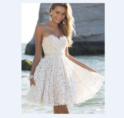 China New spring and summer style bridesmaid dress lace anti-static sexy strapless sleeveless skirt for sale