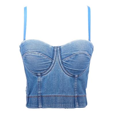 China 2204 Fishbone QUICK DRY denim condoles waistband vest summer female shorts slim sexy back hold bottom to put on chest underwear outside wear for sale