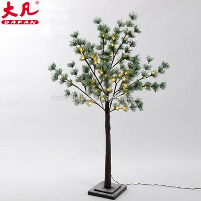 China Indoor Home Pine Tree Branches Lightning Decoration Light 120cm Snowy Pine Light for sale