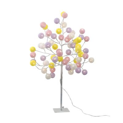 China Christmas Decoration 90cm Room Decoration Light Up Cotton Crystal Ball Twig Birch Christmas Ball Led Tree Lights For Party Wedding for sale