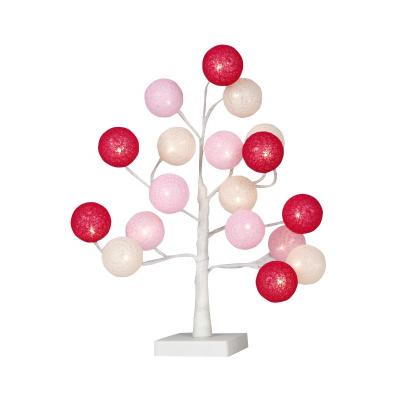 China Cotton Ball Tree Light Led Cotton Yarn Ball Tree Lamp Battery Girl Heart Piece Install Bedroom Romantic Desk Lamp for sale