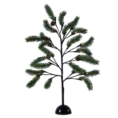 China Table Decoration Indoor Artificial Christmas 60cm Led Pine Battery Operated Light for sale