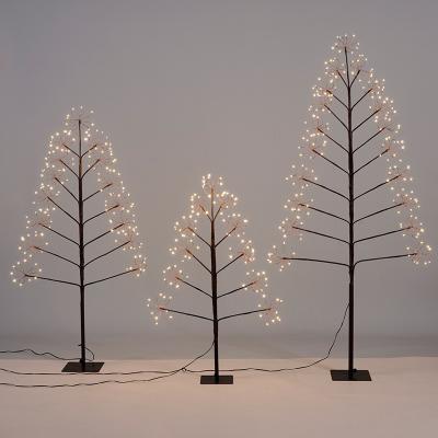 China Sale Indoor Like Outdoor Hot Cakes Artificial Christmas Copper Wire Flat Tree Light Decoration for sale