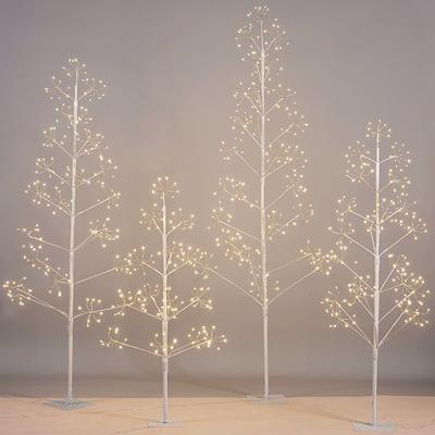 China Plant Indoor Multi-Size One Christmas Tree With Lights For Room Artificial Warm Light White Fireworks Decorative Twig Tree for sale