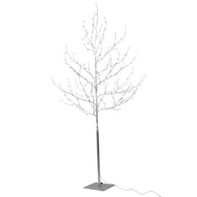 China Natural Outdoor Silver Birch Twig Ball Christmas Decor Tree Light 155cm Artificial Outdoor Yard Tree Light for sale