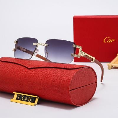 China Neutral Box With Logo 2022 Wholesale Luxury Fashionable Sun Glass Shades Men Women Rimless Sunglasses for sale