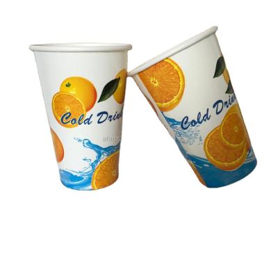 China 12oz Cola Paper Cup Disposable Cold Paper Cup / Double PE / KFC Small Cup for sale